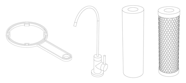 Filtro de agua de bebida de vector, sistema doméstico de ósmosis inversa