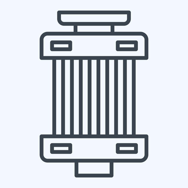 Filtro de íconos relacionado con el estilo de línea de símbolos automotriz de diseño simple editable