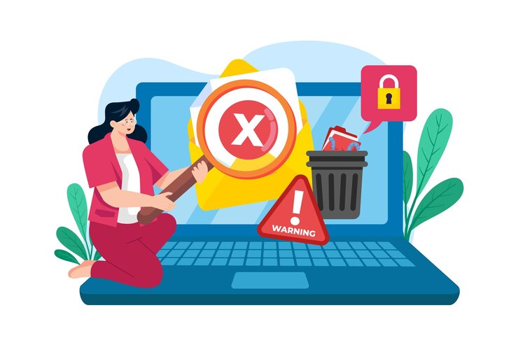 Vector los filtros de spam protegen a los usuarios de correos electrónicos no deseados y maliciosos