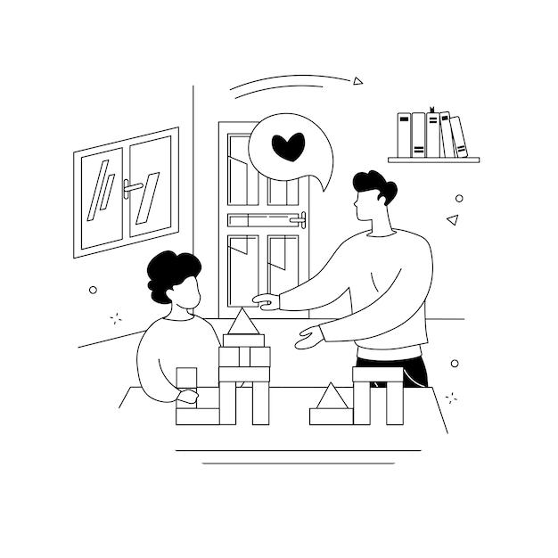 Fin de la crianza enfocada en el género concepto abstracto ilustración vectorial Género sensible neutral padres crianza papel estereotipos de igualdad de género metáfora abstracta del mismo sexo
