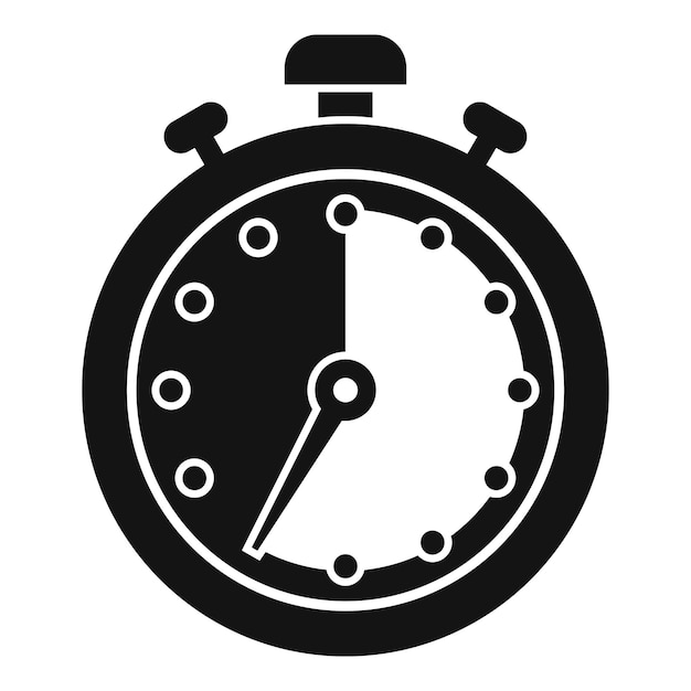 Finalizar el icono del cronómetro simple vector Parada del reloj Reloj del temporizador
