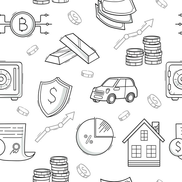 Financiación de las opciones de inversión de los bancos de negocios Patrón editable sin fisuras