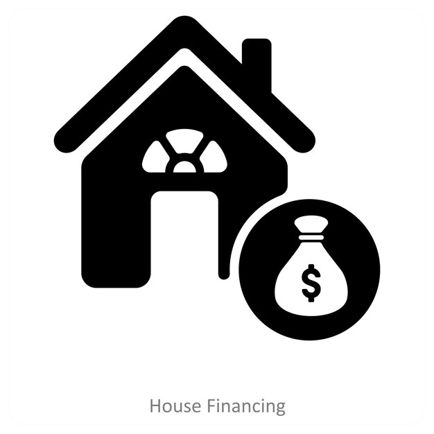 Financiamiento de viviendas y concepto de icono de préstamo hipotecario