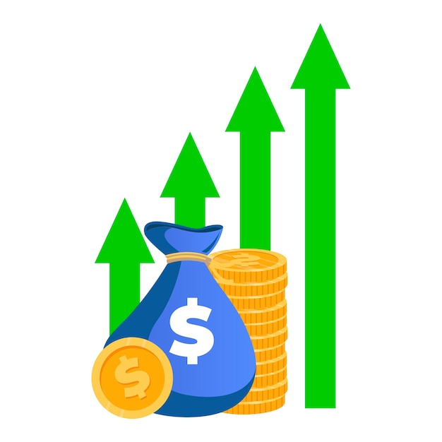 Vector finanzas aumentar crecimiento capital vector interés financiero