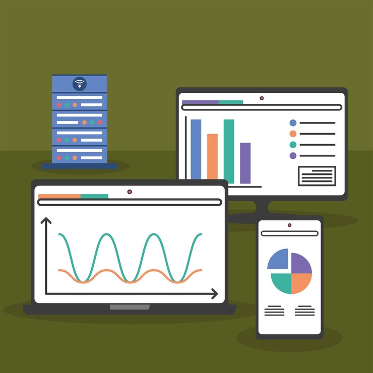 Vector finanzas de gráficos de análisis