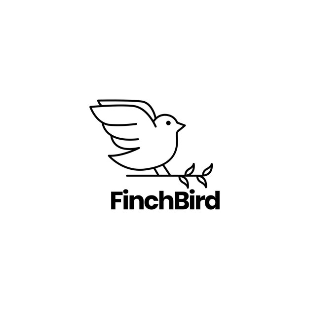 Finch pájaro lindo pequeño diseño de logotipo