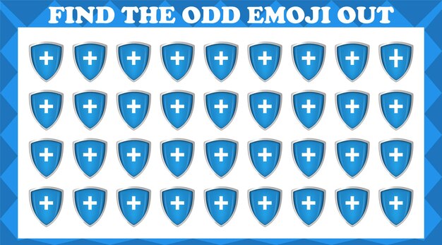 Find The Odd Emoji Out, juego de rompecabezas lógico. Juego de actividades para niños.