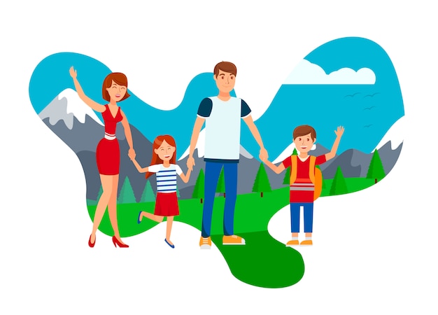 Los fines de semana de verano Vector ilustración aislada plana