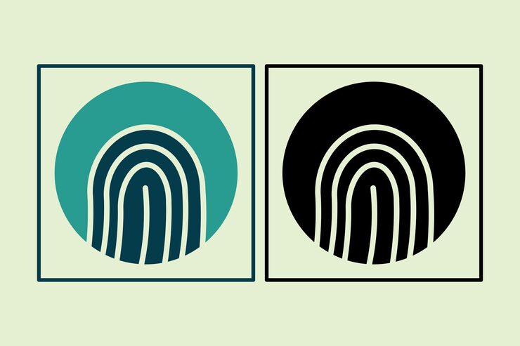 Vector fingerprint icon icon related to ui elements suitable for web site app user interfaceselement printable etc solid icon style simple vector design editable