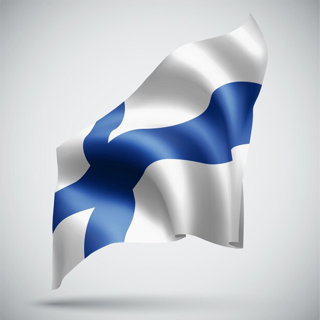 Finlandia, bandera 3d aislado sobre fondo blanco.