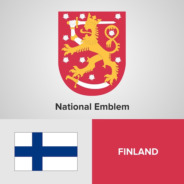 Finlandia emblema nacional y bandera