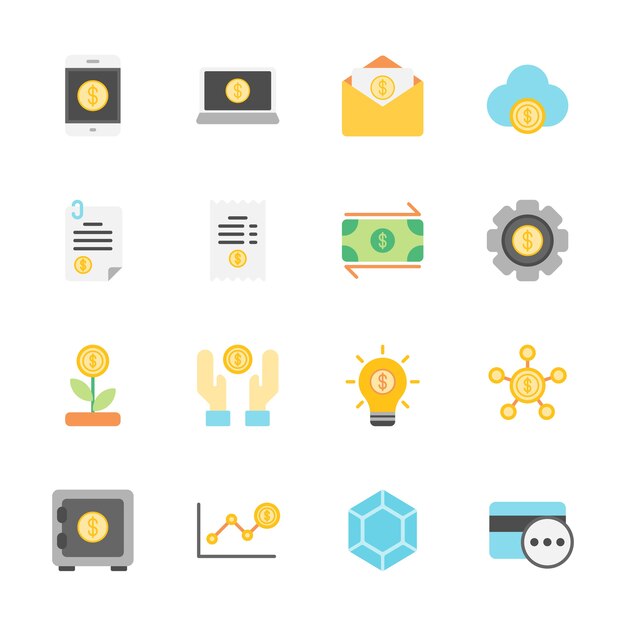 Fintech Flat Icons