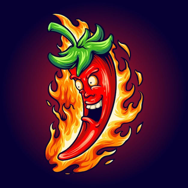 Fire Chili Logo food Restaurants Ilustraciones vectoriales para su trabajo Logo, camiseta de merchandising de mascota, diseños de pegatinas y etiquetas, cartel, tarjetas de felicitación publicitarias de empresa comercial o marcas.