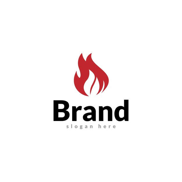 Fire Flame Logo design vector drop silueta