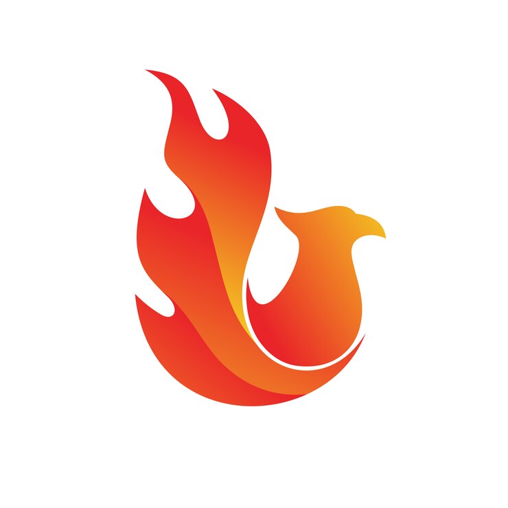 Vector fire phoenix logo