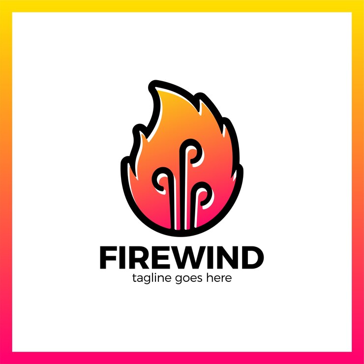 Vector fire three wind logotype. 