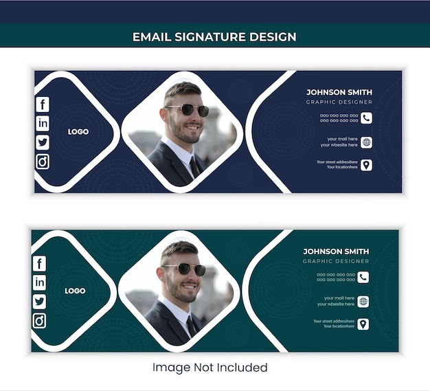 Firma de correo electrónico de estilo vectorial Diseño personal