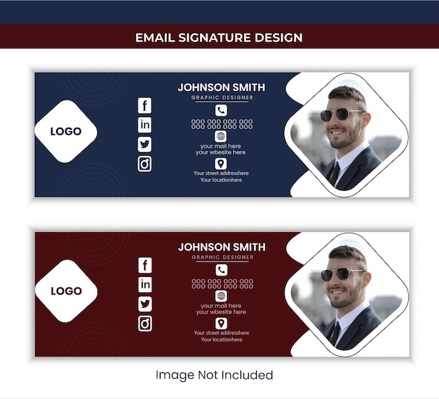 Firma de correo electrónico de estilo vectorial Diseño personal