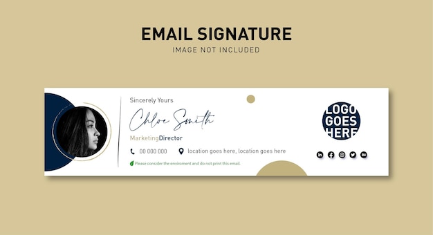 Vector firma de correo electrónico minimalista vectorial con logotipo