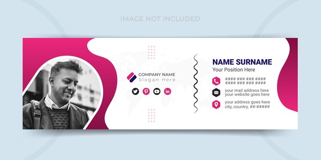 Firma de correo electrónico o plantilla de diseño de portada de redes sociales personales