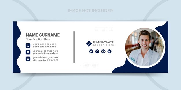Firma de correo electrónico o plantilla de diseño de portada de redes sociales personales