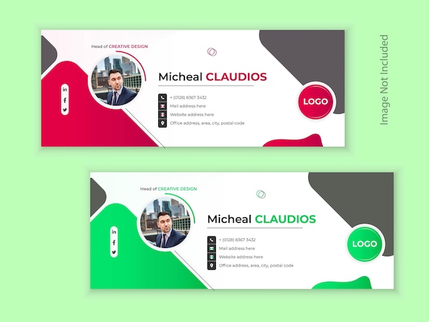 Firma de correo electrónico de perfil comercial y diseño de banner