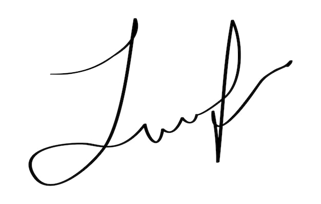 Firma para documentos sobre fondo blanco dibujado a mano por negocios autógrafo caligrafía letras