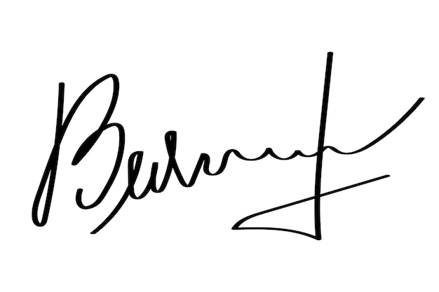 Vector una firma ficticia escrita a mano autógrafos con la letra b