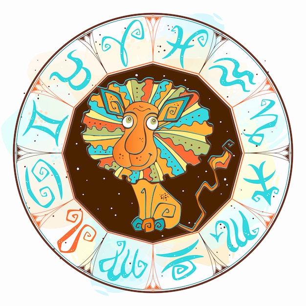 Firma a Leo en el círculo del zodiaco.