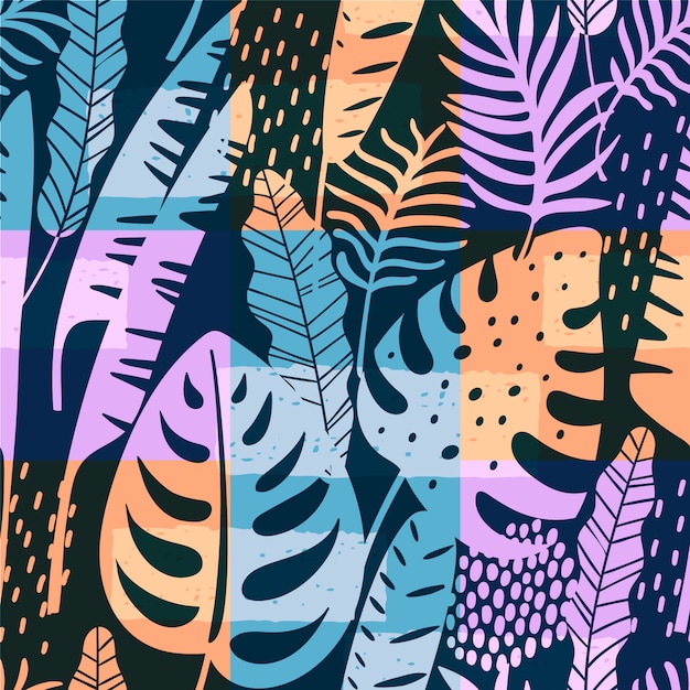 Sin fisuras patrón exótico con plantas tropicales.