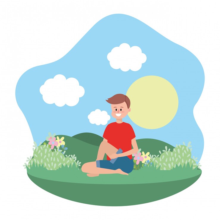 Vector fit hombre practicando yoga