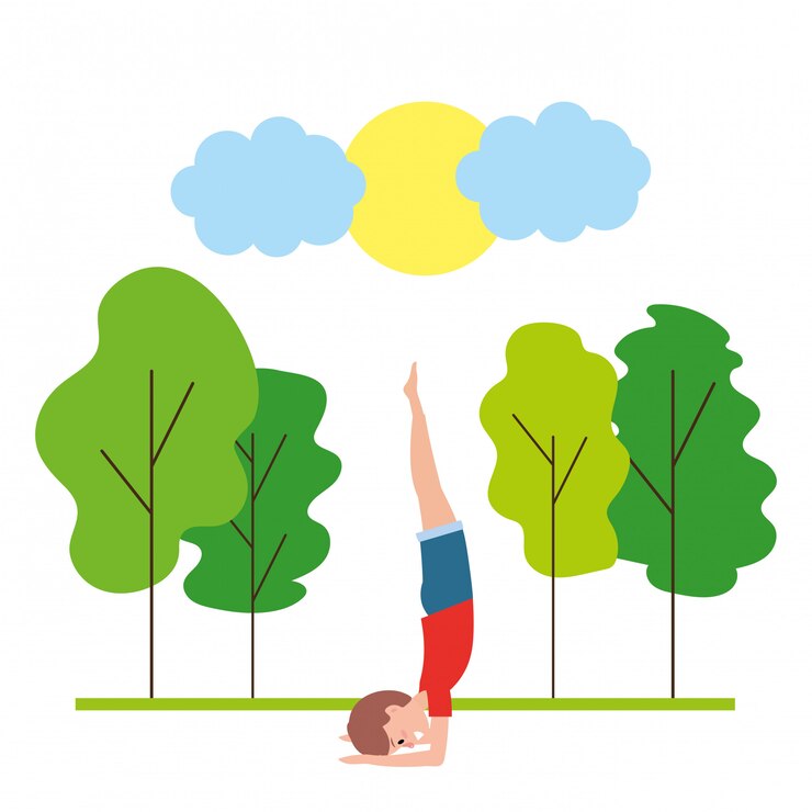 Vector fit hombre practicando yoga