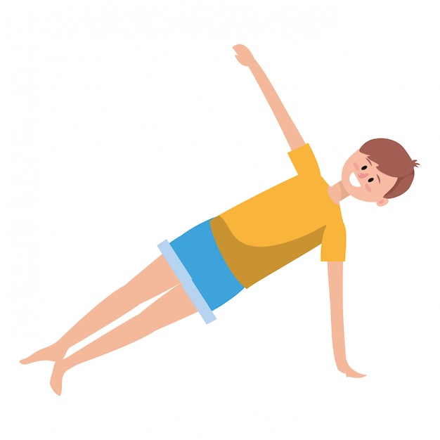 Fit hombre practicando yoga