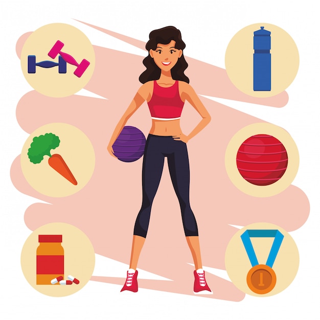 Fit mujer haciendo ejercicio