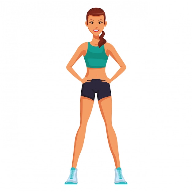 Vector fit mujer haciendo ejercicio