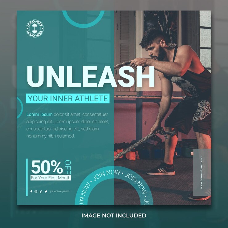 Fit plantilla de publicación de fitness de Instagram energizada