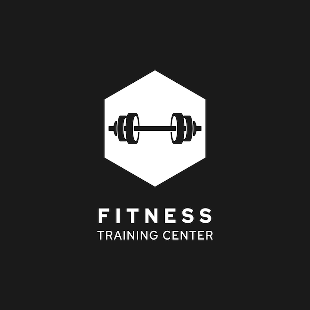 Fitness gym barbell dumbbell logo diseño icono vector