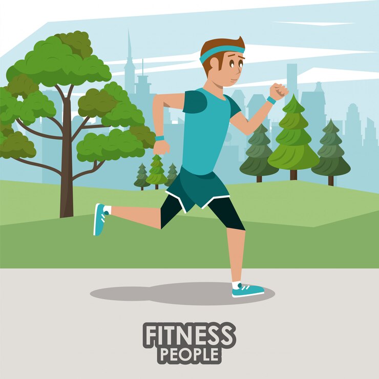 Vector fitness hombre corriendo