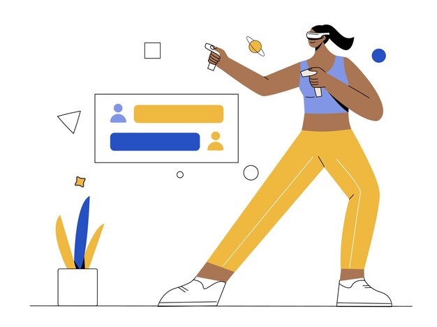 Fitness con ilustración plana VR