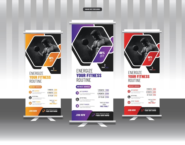 Vector fitness moderno y creativo diseño de plantillas vectoriales para negocios de gimnasio