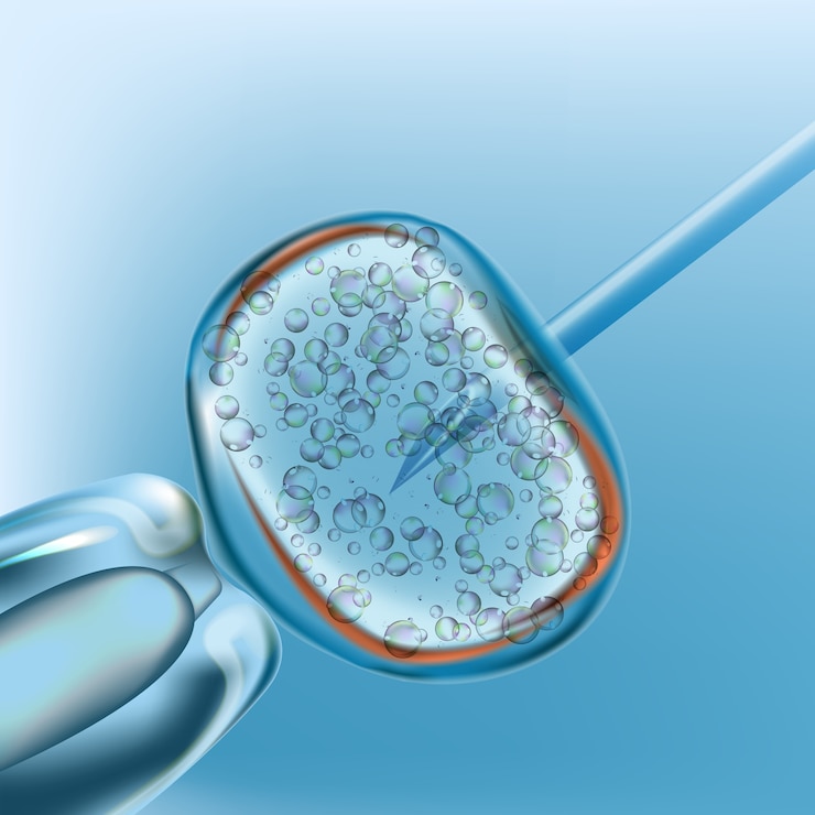 Vector fiv. inseminación artificial. diseño realista 3d