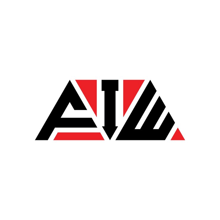 Vector fiw diseño de logotipo de letra triangular con forma de triángulo fiw diseño del logotipo triangular monograma fiw plantilla de logotipo vectorial triangular fiw con color rojo fiw logotipo triangular simple elegante y lujoso fiw