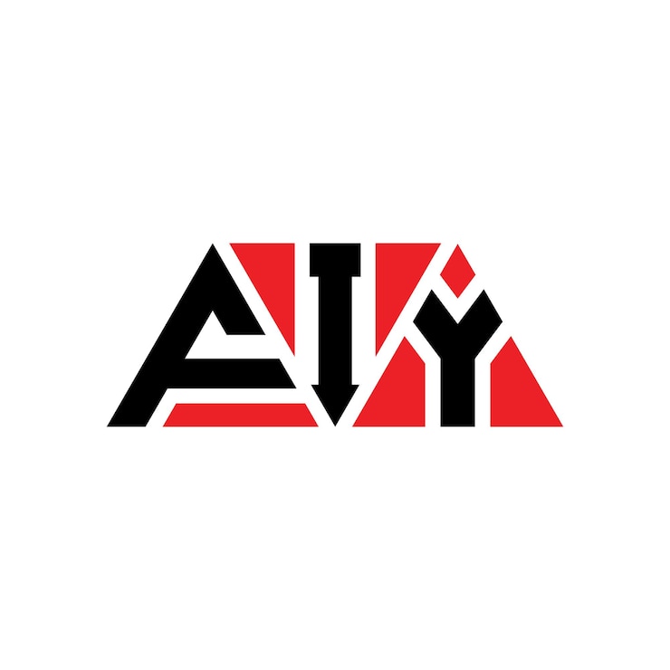 Vector fiy diseño de logotipo de letra triangular con forma de triángulo fiy diseño del logotipo triangular monograma fiy plantilla de logotipo vectorial triangular fiy con color rojo fiy logotipo triangular simple elegante y lujoso logotipo fiy