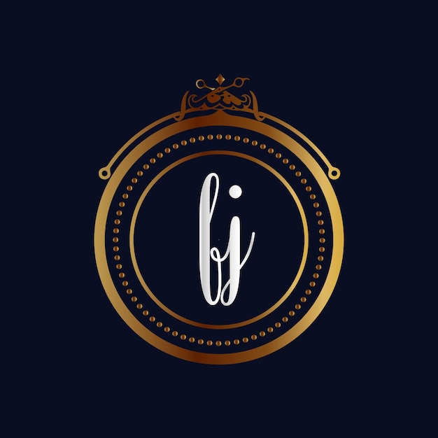 Fj monograms logo, salon, luxury cosmetics spa beauty plantilla vectorial