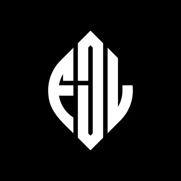 FJL diseño de logotipo de letras circulares con forma de círculo y elipse FJL letras elípticas con estilo tipográfico Las tres iniciales forman un logotipo de círculo FJL emblema de círculo Monograma abstracto letra marca vector