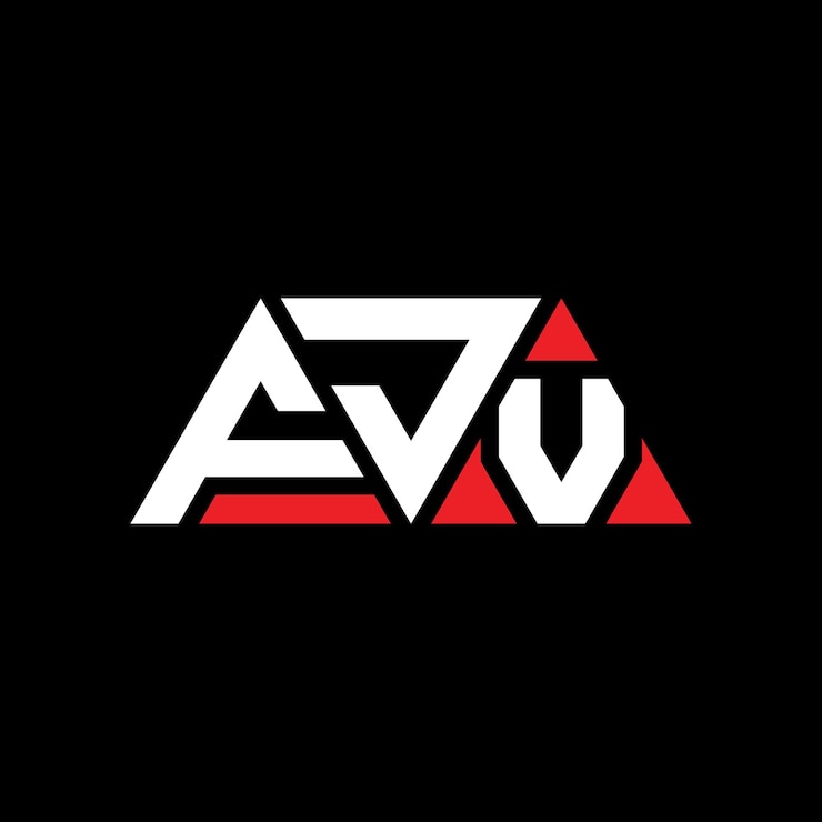 Vector fjv triángulo letra diseño de logotipo con forma de triángulo fjv logotipo triángulo diseño monograma fjv modelo de logotipo vectorial triángulo con color rojo fjv logotipo triangular simple elegante y lujoso logotipo fjv
