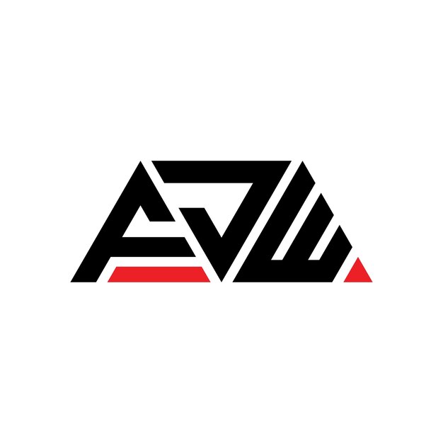FJW diseño de logotipo de letra triangular con forma de triángulo FJW diseñador de logotipo triangular monograma FJW modelo de logotipo vectorial triángulo con color rojo FJW logotipo Triangular Simple Elegante y lujoso Logotipo FJW