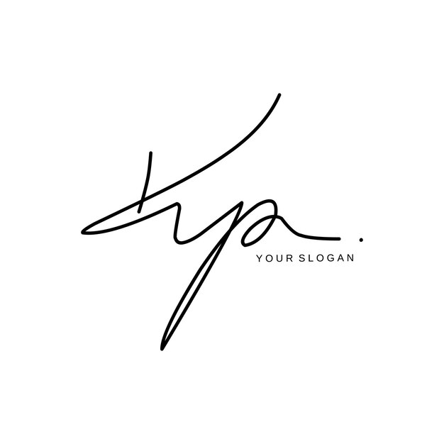 Fk Diseño de vector de logotipo de firma inicial