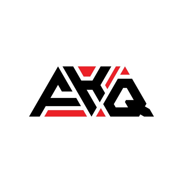 Vector fkq triángulo letra diseño de logotipo con forma de triángulo fkq logotipo triángulo diseño monograma fkq vector triángulo logotipo plantilla con color rojo fkq logotipo triangular sencillo elegante y lujoso logotipo fkq