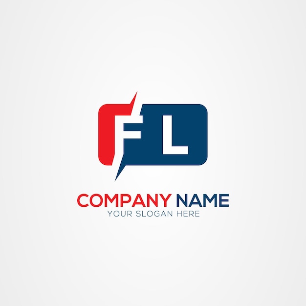 FL o LF Creative Modern Letters Elemento de diseño del logotipo